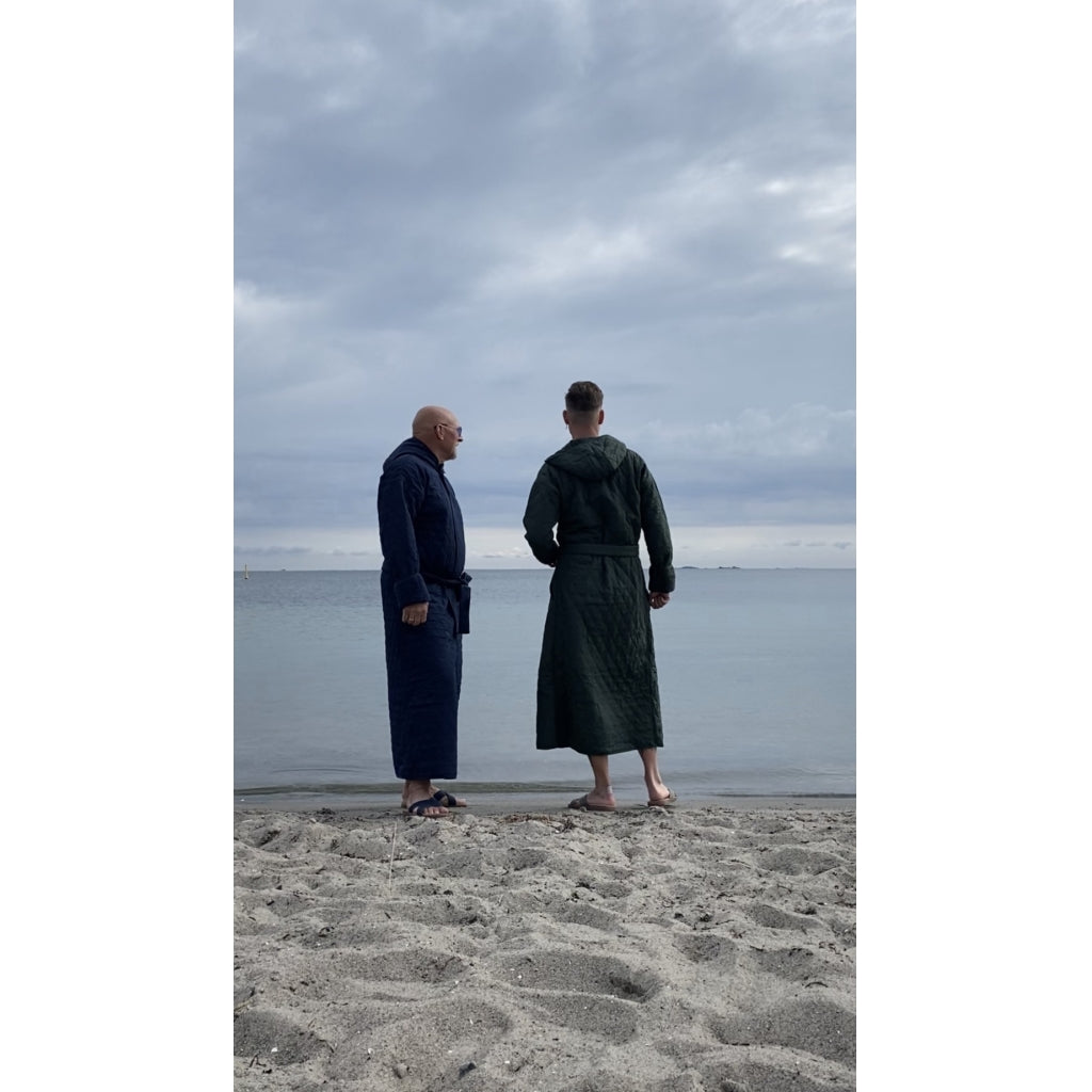 NORDBAEK Bathrobe NORDBAEK Wild Shore - men's windproof 100% oeko-tex cotton Bath robe Navy