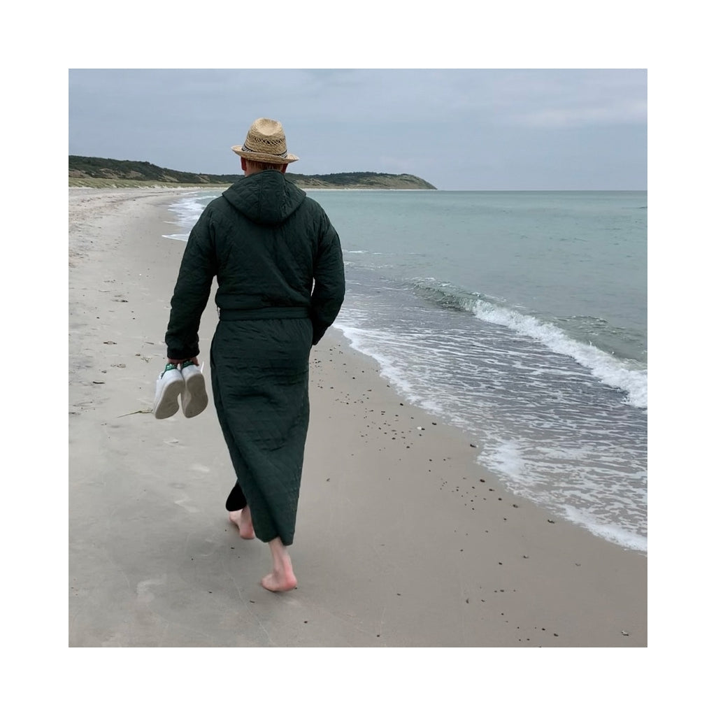 NORDBAEK Bathrobe NORDBAEK Long Beach - men's windproof 100% recycled fleece Bath robe Navy