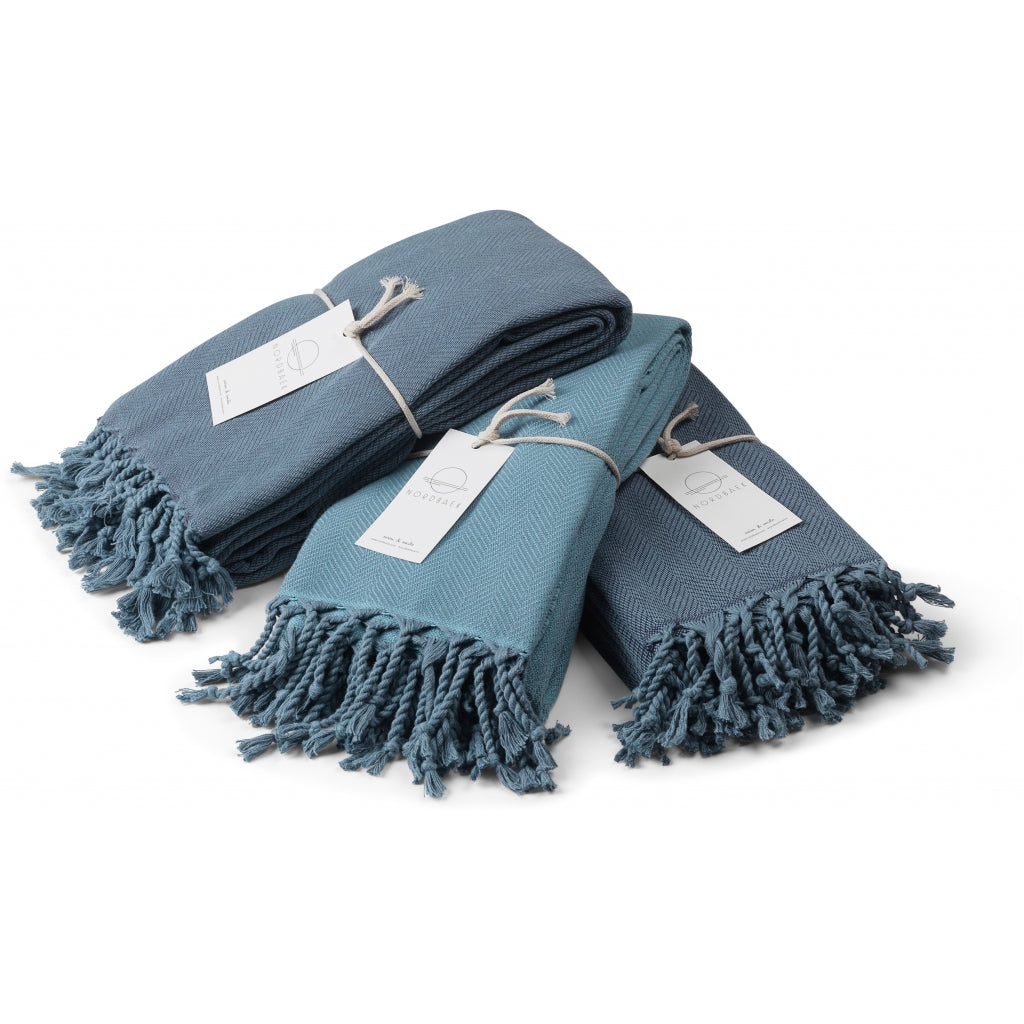 NORDBAEK Nordic Hamam NORDBAEK Cosy Comfort - oeko-tex, extra large and thick Hamam towel Dusty blue - navy blue