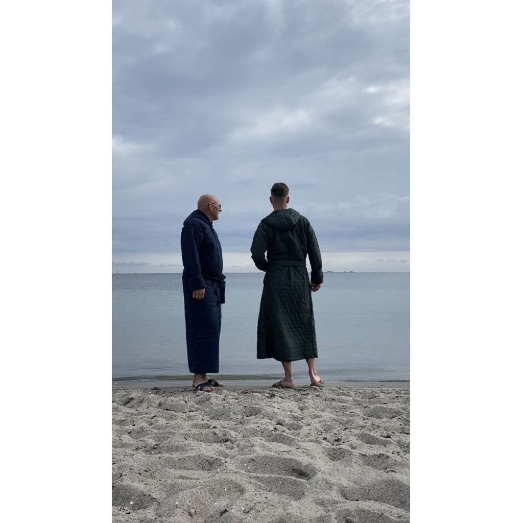 NORDBAEK Bathrobe NORDBAEK Long Beach - men's windproof 100% recycled fleece Bath robe Navy