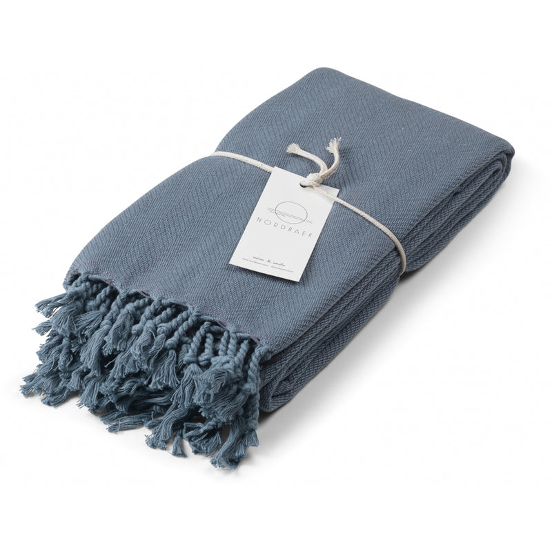 NORDBAEK Nordic Hamam NORDBAEK Cosy Comfort - oeko-tex, extra large and thick Hamam towel Dusty blue - anthracite grey