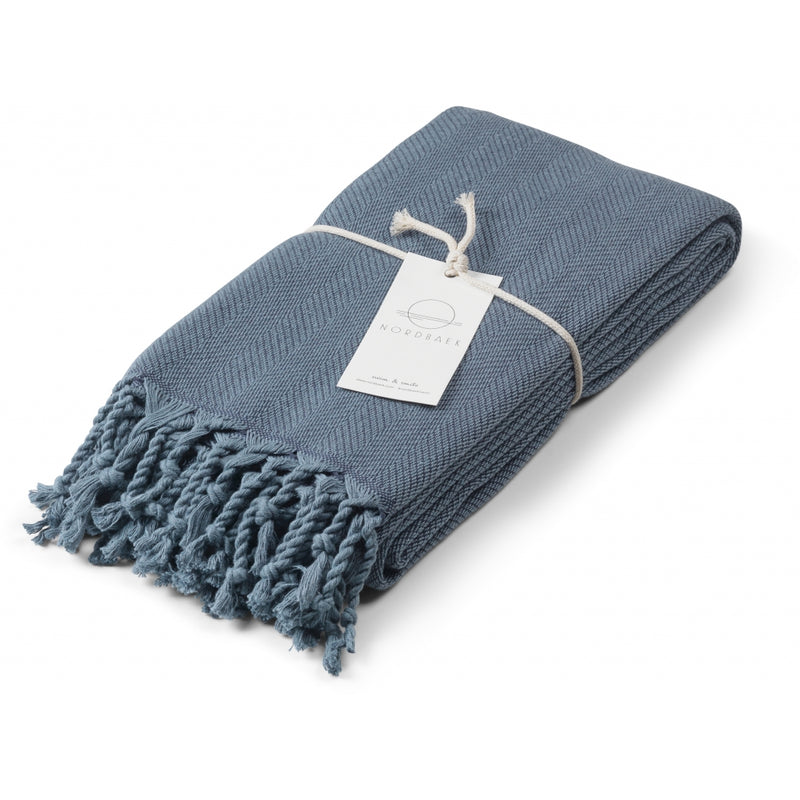 NORDBAEK Nordic Hamam NORDBAEK Cosy Comfort - oeko-tex, extra large and thick Hamam towel Dusty blue - navy blue